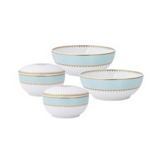 HANKOOK CHINAWARE 印花陶瓷餐碗 6入組, 混色, 大碗2入+蓋子2入+小碗2入, 1組