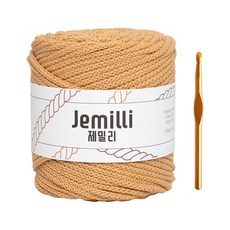 Yarna Jemilli編織線+金屬大鉤針, 柔駝色(2)