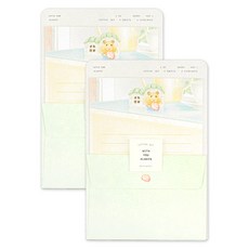 대시앤도트 위드 유 올웨이즈 레터 편지지 8p + 봉투 4p 세트, 베리 햄, 2세트