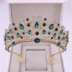 Estella 自助婚紗 女王皇冠 攝影棚飾品 bic328, 綠色, 1個