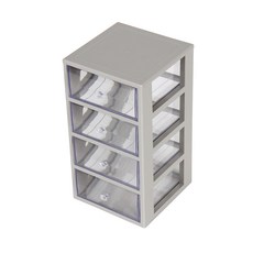 하라데코 슬림 미니 정리함 특대, 그레이, 4단