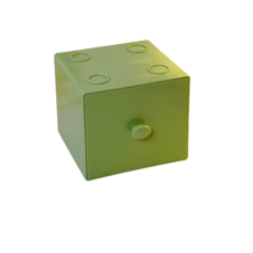 원미닛 탁상용 마카롱 컬러 블록 미니 서랍장, 딥그린, 1단