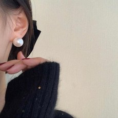 gelluna 高級感珍珠銀色大珍珠女款耳環