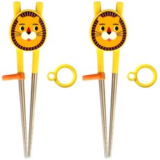 Anifarm 雙手練習筷2p+筆芯矽膠圈2p套裝, 獅子款, 1組