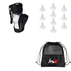 나야스타일 골프공 파우치 + TPE 골프 스탠다드 티 10p + 파우치 세트 GFYP-133-3+168-4PU, 블랙(골프공 파우치), 랜덤발송(골프티)