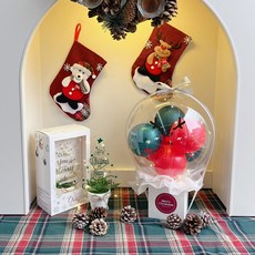 LOVELY FARM LED聖誕魔術氣球 + 壓克力樹套組, 5 害羞的魯道夫 + 3綠色混合