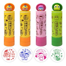 Pororo行動玩具印章 4種 No.3, 紅色, 藍色, 粉色, 綠色, 1套