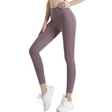 PUNGGGACKJANGI 女款中心線條健身高腰瑜珈褲