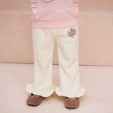 milkmile Esther Bunny 女童柔軟天鵝絨荷葉邊靴型內搭褲