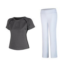 Naya Style女款瑜珈服短袖上衣+直筒褲 1920