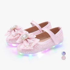 Kiphant 女童閃亮愛心LED皮鞋 K-69