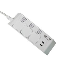 NEMOTAP 獨立開關快充USB QC延長線 A型 3孔, 1.5m, 1個