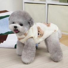 파스텔펫 반려동물 패턴 극세사 티셔츠, 베어, 1개