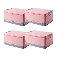 블핑 사각 접이식 다용도 정리함 L RK_642, 핑크, 4개