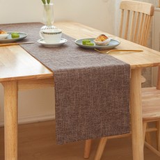 바른리빙 린넨 테이블러너, 브라운, 1개, 30 x 210 cm