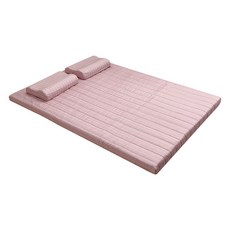 하비 딥슬립 세븐존 순면커버 침대 토퍼 바닥 매트리스, 핑크스트라이프, 10cm