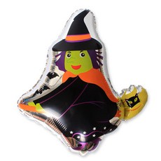 Wow Party Korea 騎掃帚的魔女鋁箔氣球 5入, 混色, 1個