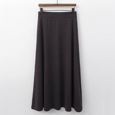 티탁 여성용 신축성 밴딩 무지 허니 A라인 롱스커트