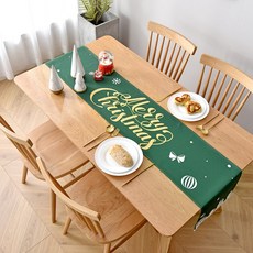Darumi 聖誕桌旗, L, 02 聖誕綠底 A