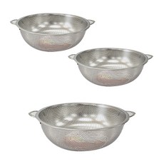 QUEEN SENSE ABM 雙耳沖孔瀝水籃 3件組, 單一顏色