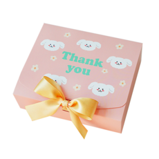 5p Dona & Deco 長方形禮品包裝盒 + 5p 絲帶, 狗粉紅色, 1套