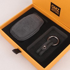 GMZ MOTORS 汽車鑰匙殼 汽車皮革智能鑰匙殼 Alcantara, 黑色, 起亞 4鍵 KN02