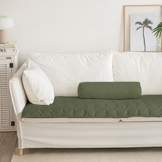 엘레나하임 에브리데이 원통 쿠션커버 + 솜 세트, 진카키