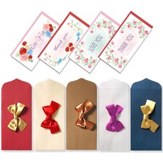 2Youngdesign 經典色垂直絲帶錢信封 5 種 + 水彩零錢信封 4 件套, 錢袋（混色）、零錢袋（隨機發貨）, 1套