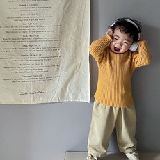 GOINGKIDS 兒童寬版針織高領T恤