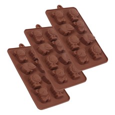 矽膠模具動物 8格, 棕色的, 3個