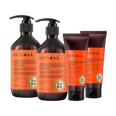 MED ALL RCP頭皮清淨洗髮精 柑橘香 300ml 2瓶+護髮素 200ml 2條, 1套
