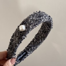 디멜디 리본 큐빅 데일리 펄 헤어밴드 기본핏