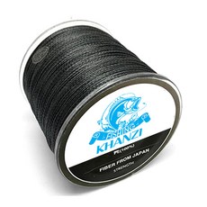 KHANZI 高級8股編織釣魚線 300m, 黑色