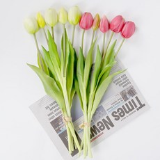 Lead home 人造鬱金香 2款 各5入, 亮粉色, 白色