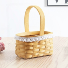 微笑橢圓形手提籃花盆盒, 1個, 混色