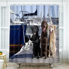 3D野獸插畫印花浴簾, 1個