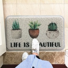仙人掌花盆設計玄關浴室防滑地墊, 02