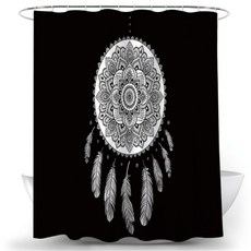 黑色捕夢網浴簾 TYPE 23 100 x 180 cm, 1個, TYPE23