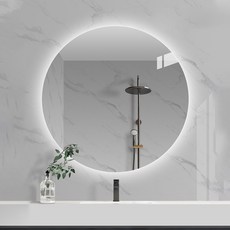 LED照明開關觸控式圓形壁鏡 5700k 500mm, 白色