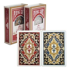 Huni Gamble 高級俱樂部特別蠟燭圖案德州撲克撲克牌橋牌尺寸 2 件套, 藍紅