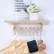 Happytool 樺木長壁架+掛鉤 L5919, 淺褐色的, 一層