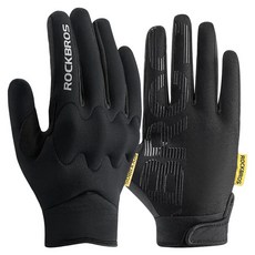 ROCKBROS 洛克兄弟 吸震墊 智慧型手機觸控 自行車 摩托車 騎行手套 雙手一組 MT025, 1套, 黑色