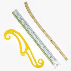 유니크 S모드자 + 나무곡자 60cm + 프리미엄 컬러 그레이딩자 60cm 세트, 혼합색상, 1세트