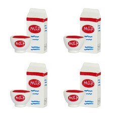 Market A 雞蛋麵包冰箱磁鐵 4入, 牛奶