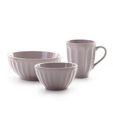 PRELUDE 嬰兒素色餐具3件組, 粉色, 飯碗+湯碗+馬克杯
