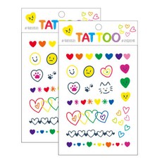 쁘띠팬시 쁘띠타투 스티커 TS018, 하트, 2개