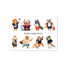 꼬메모이 쥬에 봉봉 동물퍼즐 여행을 떠나요, 1개, 8피스