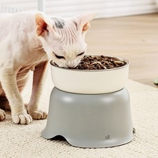 딩동펫 반려동물 플라워 식탁 스텐 식기 1구, 그레이, 1개