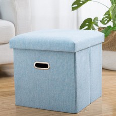 Minugangberry 多功能儲物凳 38 x 38 x 38cm, 藍色(38*38*38cm)