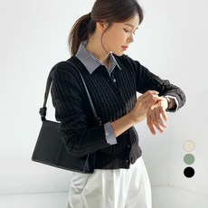 Babbling Brook 女款麻花圓領針織開襟衫